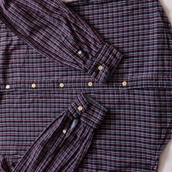 Just a Cheap Shirt Men's Plaid Long Sleeve Button- Down.  Size S. Red, Blue. - Picture 14 of 15